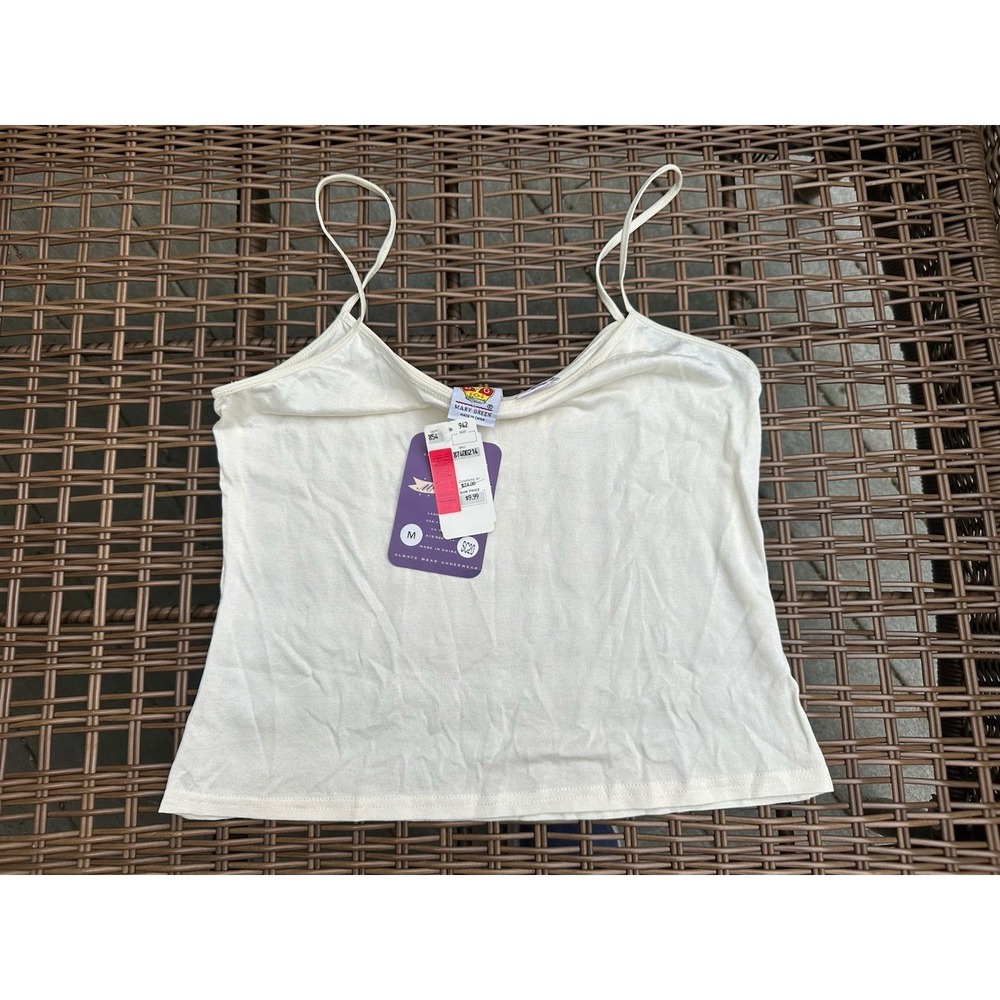 Mary Green Silk Camisole Tank Top M Basic Stretch Capsule Wardrobe Vtg 90s